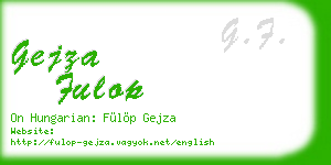 gejza fulop business card