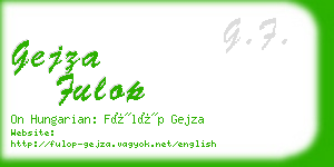 gejza fulop business card